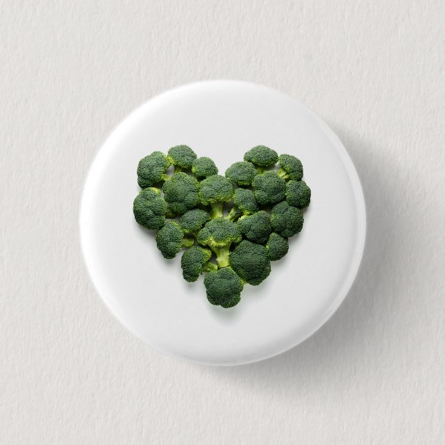 Broccoli Heart Button (Vorderseite)