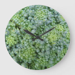 Broccoli Macro Wall Clock Große Wanduhr