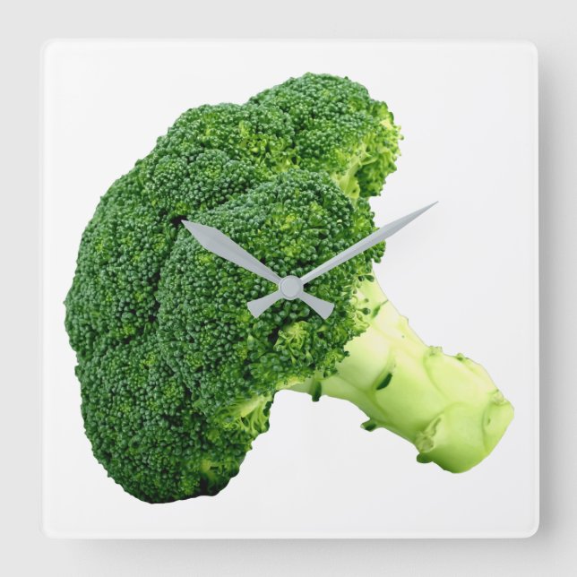 Broccoli Quadratische Wanduhr (Vorderseite)