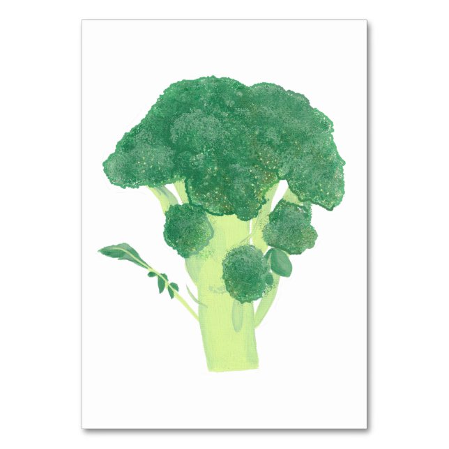 Broccoli Reading Flashcards für Erwachsene Tischnummer (Vorderseite)