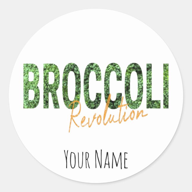 Broccoli Revolution Vegans Veggies und Vegetarier Runder Aufkleber (Vorderseite)