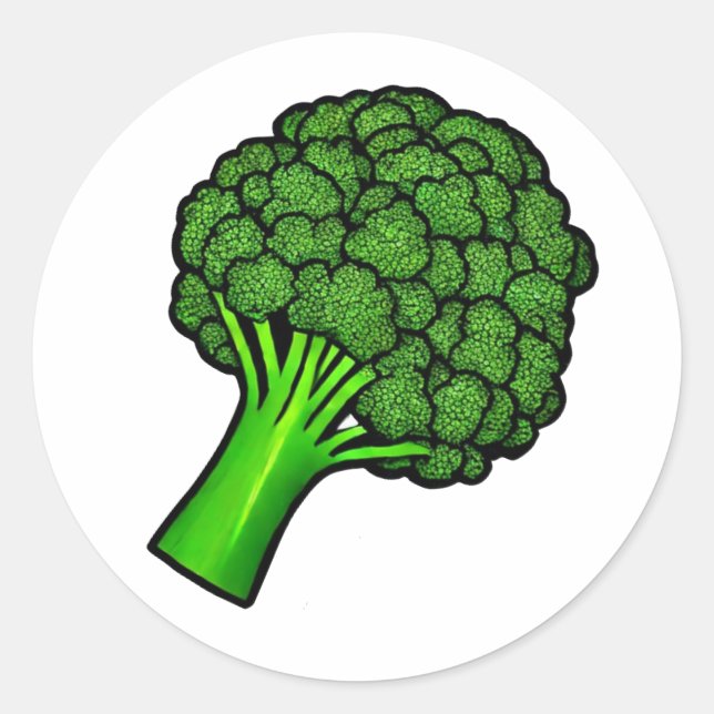 Broccoli Runder Aufkleber (Vorderseite)