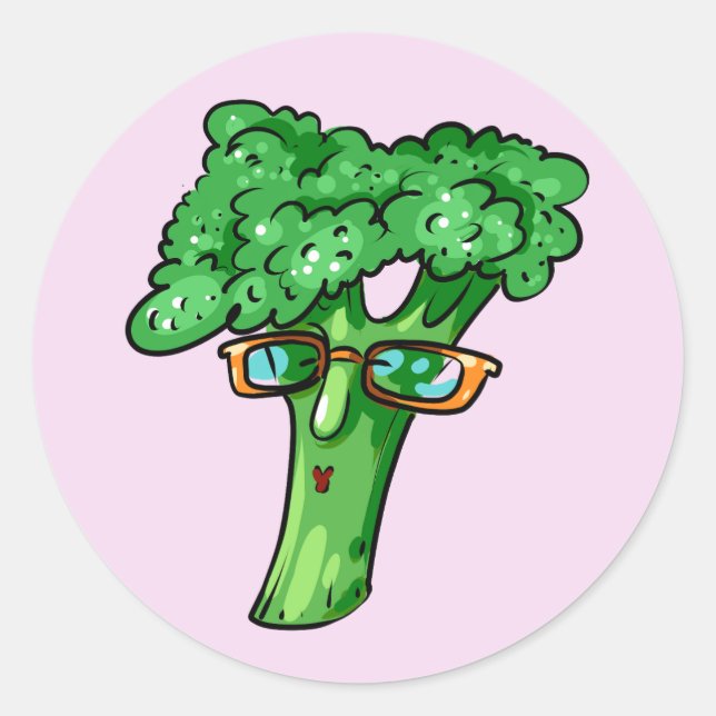 Broccoli Runder Aufkleber (Vorderseite)