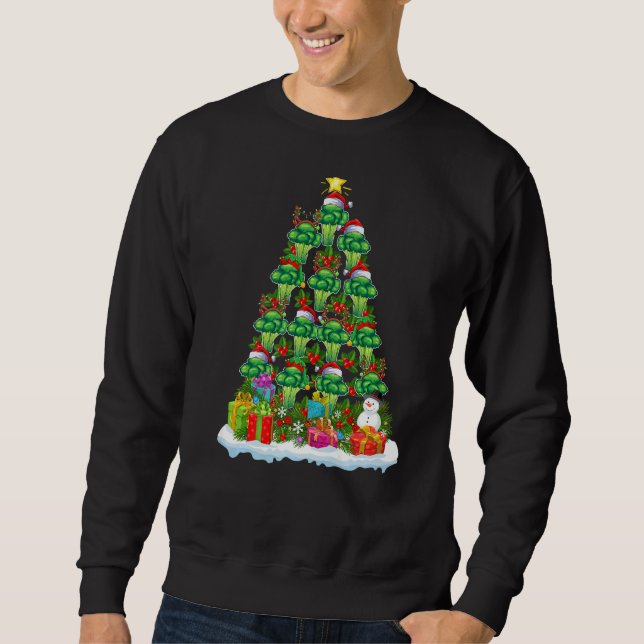 Broccoli Xmas Holiday Broccoli Weihnachtsbaum Sweatshirt (Vorderseite)