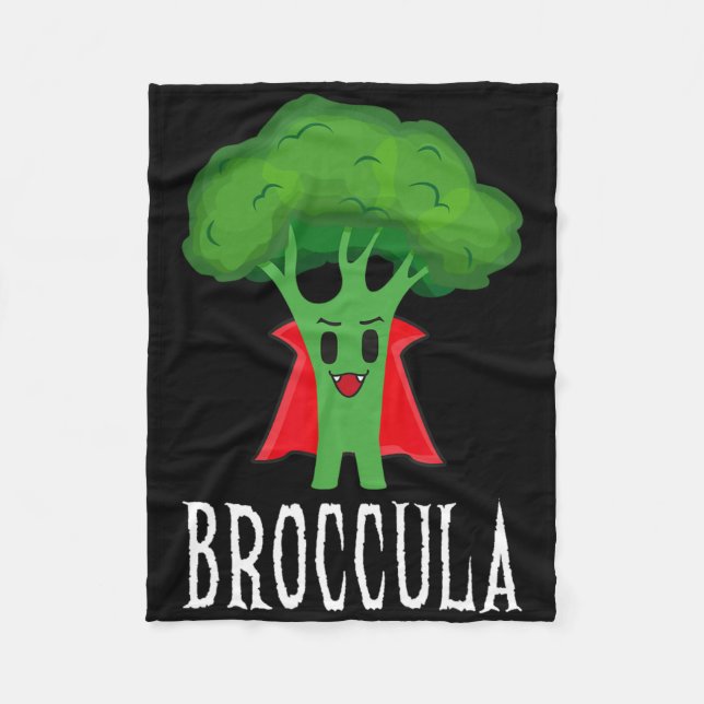 Broccula Funny Broccoli Halloween Lazy Costume Fleecedecke (Vorderseite)