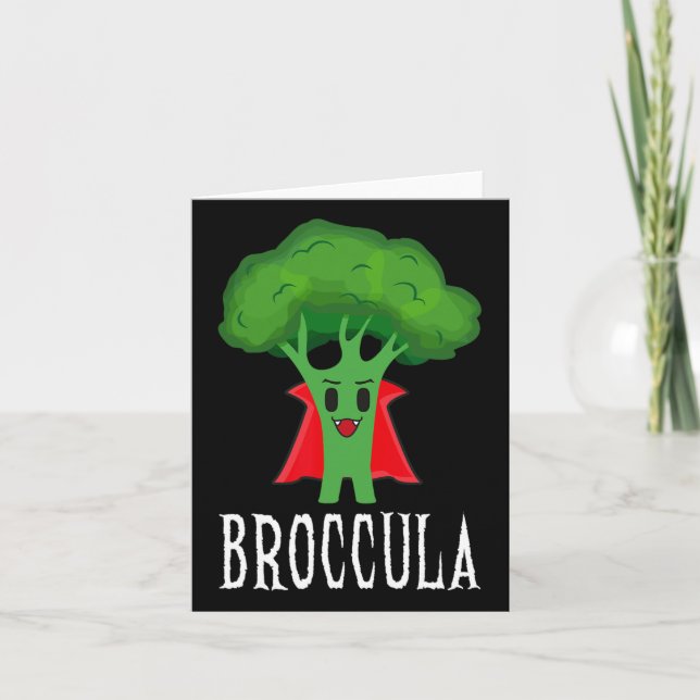 Broccula Funny Broccoli Halloween Lazy Costume Karte (Vorderseite)