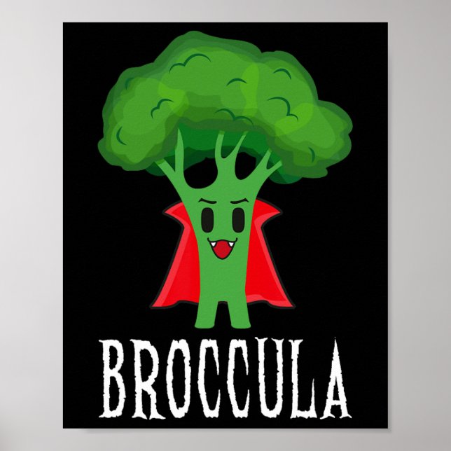 Broccula Funny Broccoli Halloween Lazy Costume Poster (Vorne)