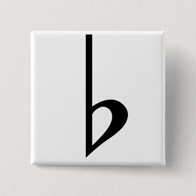 Broche (Botton) Bemol Preto Button (Vorderseite)