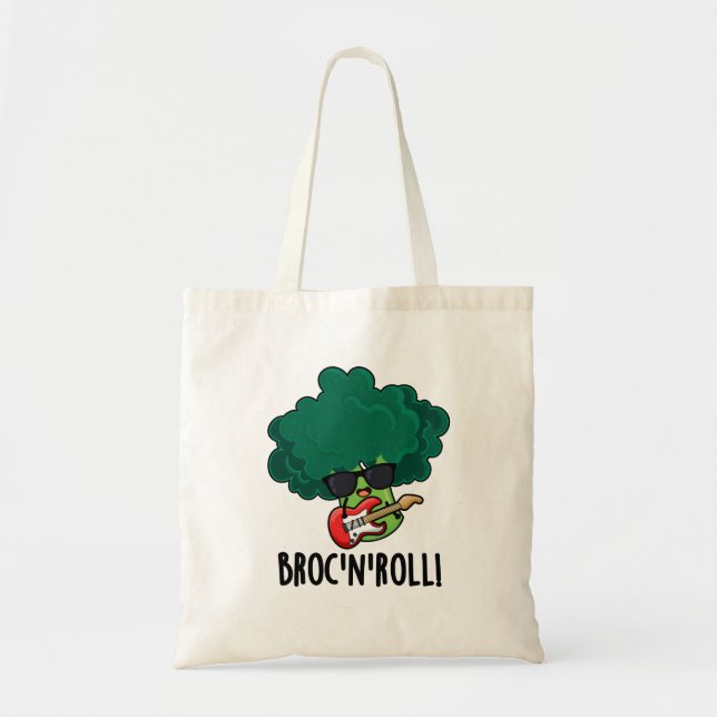 Brock and Roll Funny Veggie Broccoli Pun Tragetasche (Vorne)