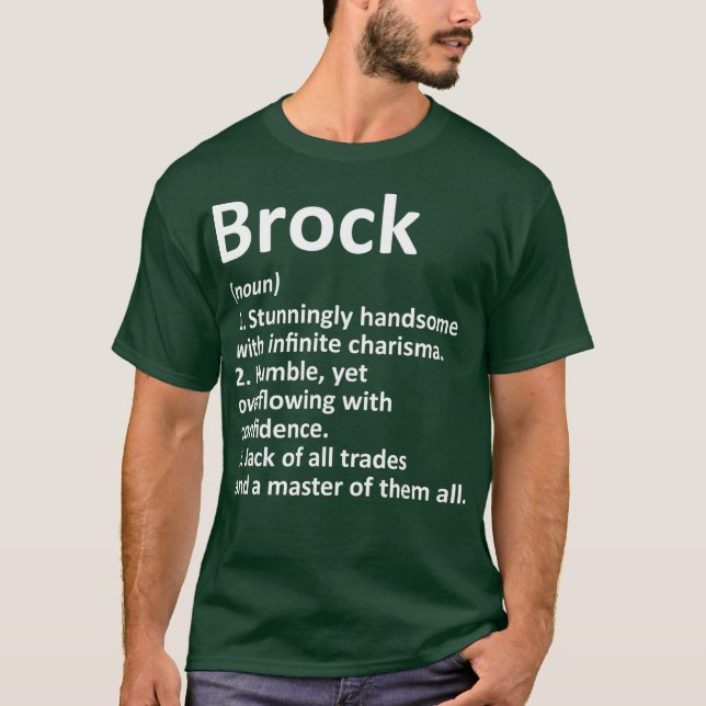 BROCK Definition Personalized Name Funny Gift T-Shirt (Vorderseite)