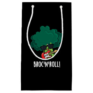 Brock n Roll Funny Veggie Broccoli Pun Dark BG Kleine Geschenktüte