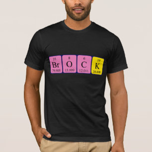 Brock Namen-Shirt periodischer Tabelle T-Shirt