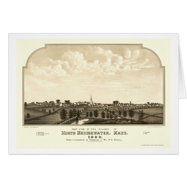 Brockton, panoramische Karte MAs - 1844 (Vorderseite (Horizontal))