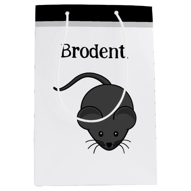 Brodent Bro Cartoon, Lustiger Grauer Ratte oder Ma Mittlere Geschenktüte (Vorderseite)