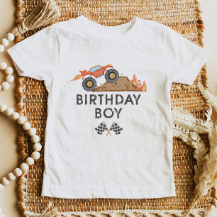 BRODI Rotes Monster-Truck-Geburtstagsjunge Kleinkind T-shirt