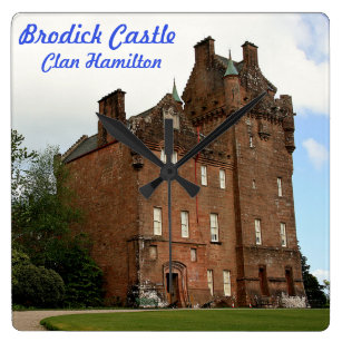 Brodick Castle - Clan Hamilton Quadratische Wanduhr