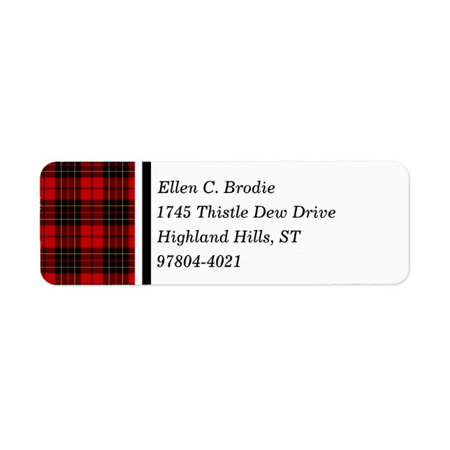 Brodie Clan Red und Black Scottish Tartan (Vorne)