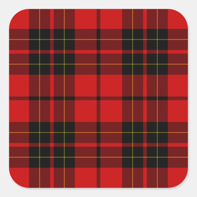 Brodie Clan Tartan kariert Quadratischer Aufkleber (Vorderseite)