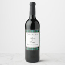 Brodie Hunting Scottish Wedding Wine Label
