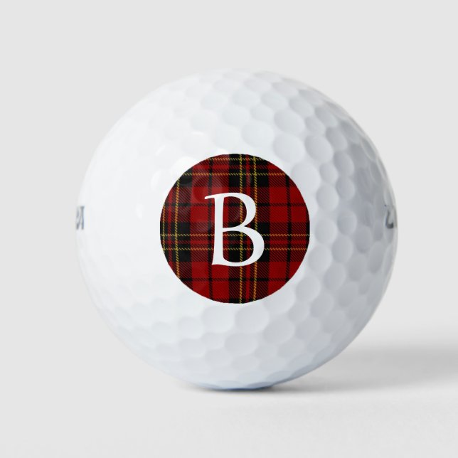 Brodie Kariert Custom Monogram Golfbälle (Vorderseite)