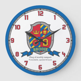 Brodie Name bedeutet heraldry Shield Letter B Löwe Große Wanduhr
