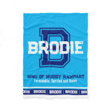Brodie Name bedeutet Sportmonogramm hellblau