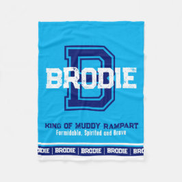 Brodie Name bedeutet Sportmonogramm hellblau Fleecedecke