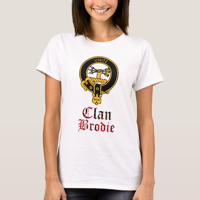 Brodie nennen schottischer Wappentartan-Clan T-Shirt (Vorderseite)