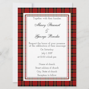 Brodie Red Scottish Wedding Einladung