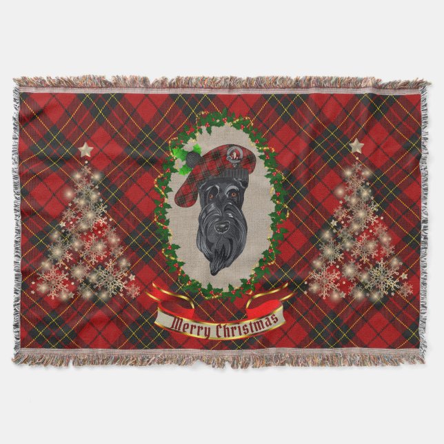 Brodie Scottie Dog Christmas Decke (Vorderseite)