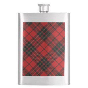 Brodie-Tartan rot-schwarzes Karo Flachmann