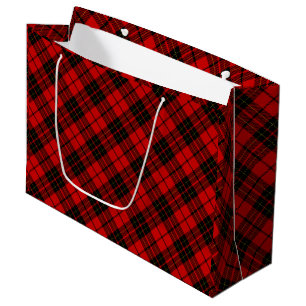 Brodie-Tartan rot-schwarzes Karo Große Geschenktüte