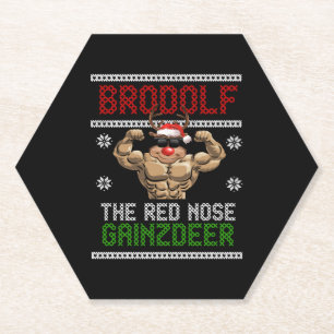 Brodolf Christmas Rentier Fitness Sport Untersetzer