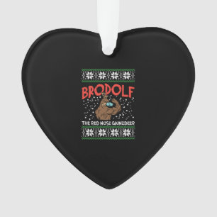 Brodolf in Maske Muskel Workout Gym Ugly Xmas Ornament