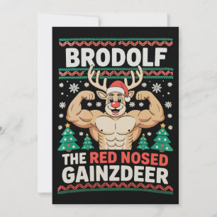 Brodolf Rotnasiger Gainzhirsch Rentier Weihnachts  Einladung