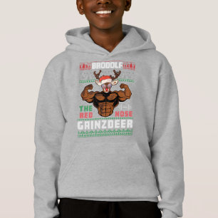 Brodolf The Red Nose Gainzdeer Gym Ugly Christmas Hoodie