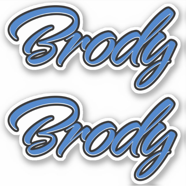 Brody Name blue Aufkleber Sticker Stickerset (Vorderseite)
