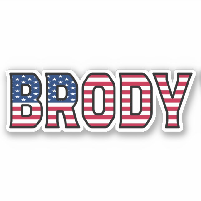 Brody Name Vorname USA Sticker Stickerset (Vorderseite)