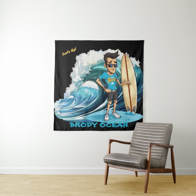Brody Ocean Wavecrest Wandteppich (Beispiel (Horizontal))