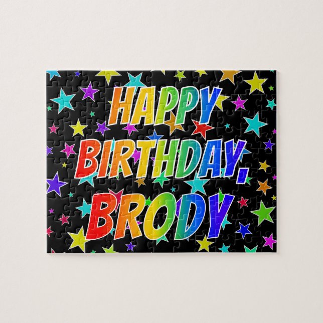 "BRODY" Vorname, Spaß "GLÜCKLICHER GEBURTSTAG" Puzzle (Horizontal)
