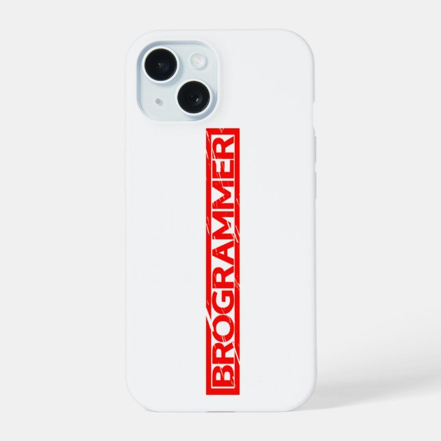 Brogrammer-Briefmarke iPhone 15 Hülle (Rückseite)