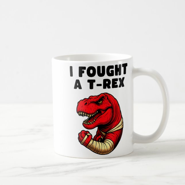 Broken Arm Recovery T-rex Kids Boys Dinosaur  Kaffeetasse (Rechts)