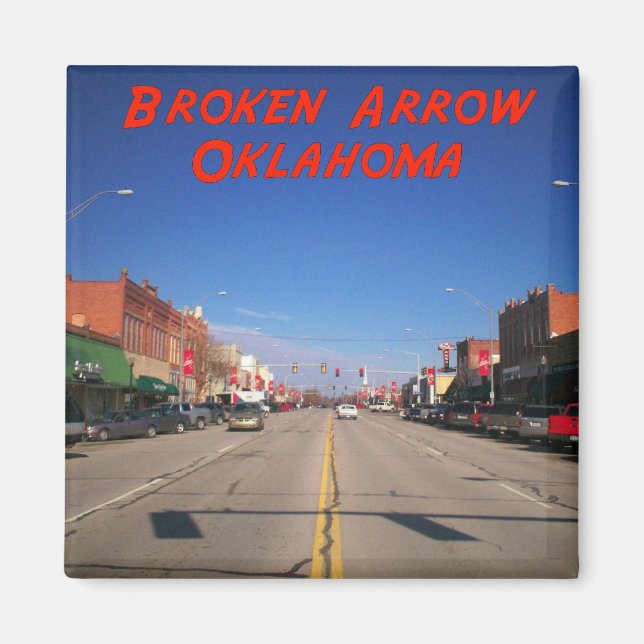 Broken Arrow Oklahoma Downtown View Magnet (Vorne)