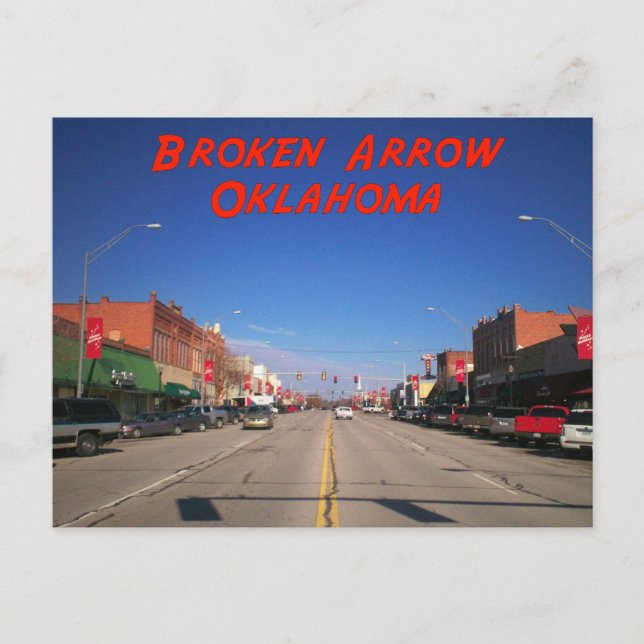 Broken Arrow Oklahoma Downtown View Postkarte (Vorderseite)