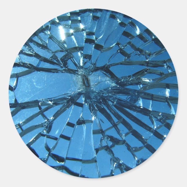 Broken Blue Glass Runder Aufkleber (Vorderseite)