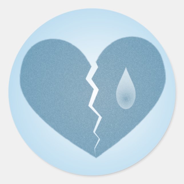 Broken Blue Heart Sticker (Vorderseite)