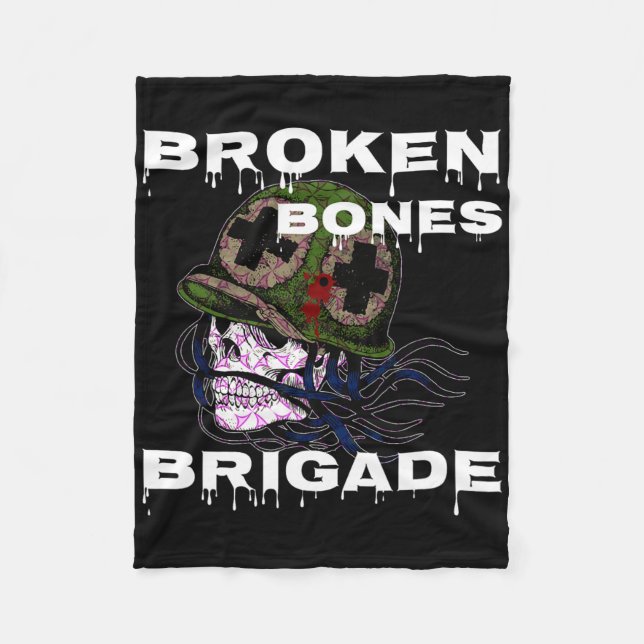 Broken Bones Brigade' Skull Skateboarding  Fleecedecke (Vorderseite)