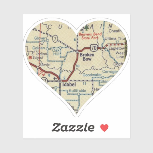 Broken Bow Oklahoma Aufkleber (Blatt)