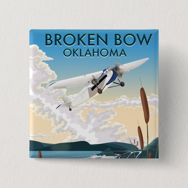 Broken Bow Oklahoma Button (Vorderseite)