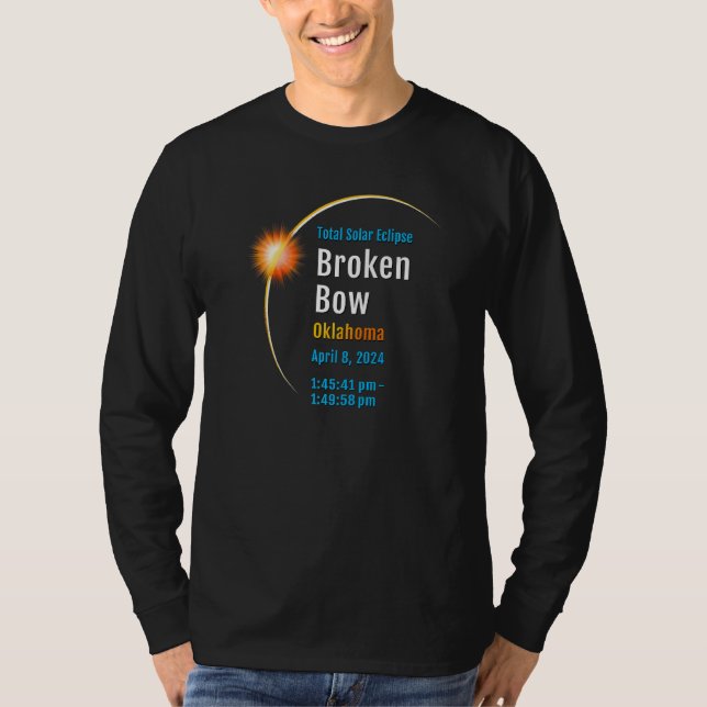Broken Bow Oklahoma Ok Total Solar Eclipse 2024 1 T-Shirt (Vorderseite)